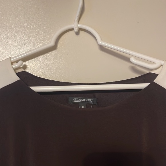 Brown & white long sleeve dress, never worn, size 12 - Picture 2 of 4